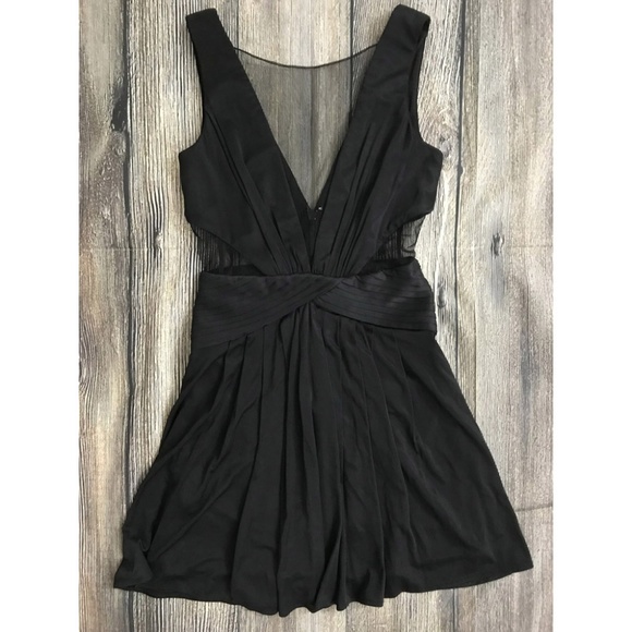 BCBGMAXAZRIA Black Sheer Mesh Short Mini Dress XS - Picture 5 of 8